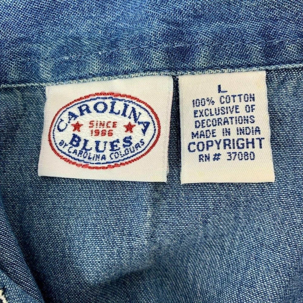 Carolina Blues Large USA Button Front Blouse Patri - Picture 4 of 9